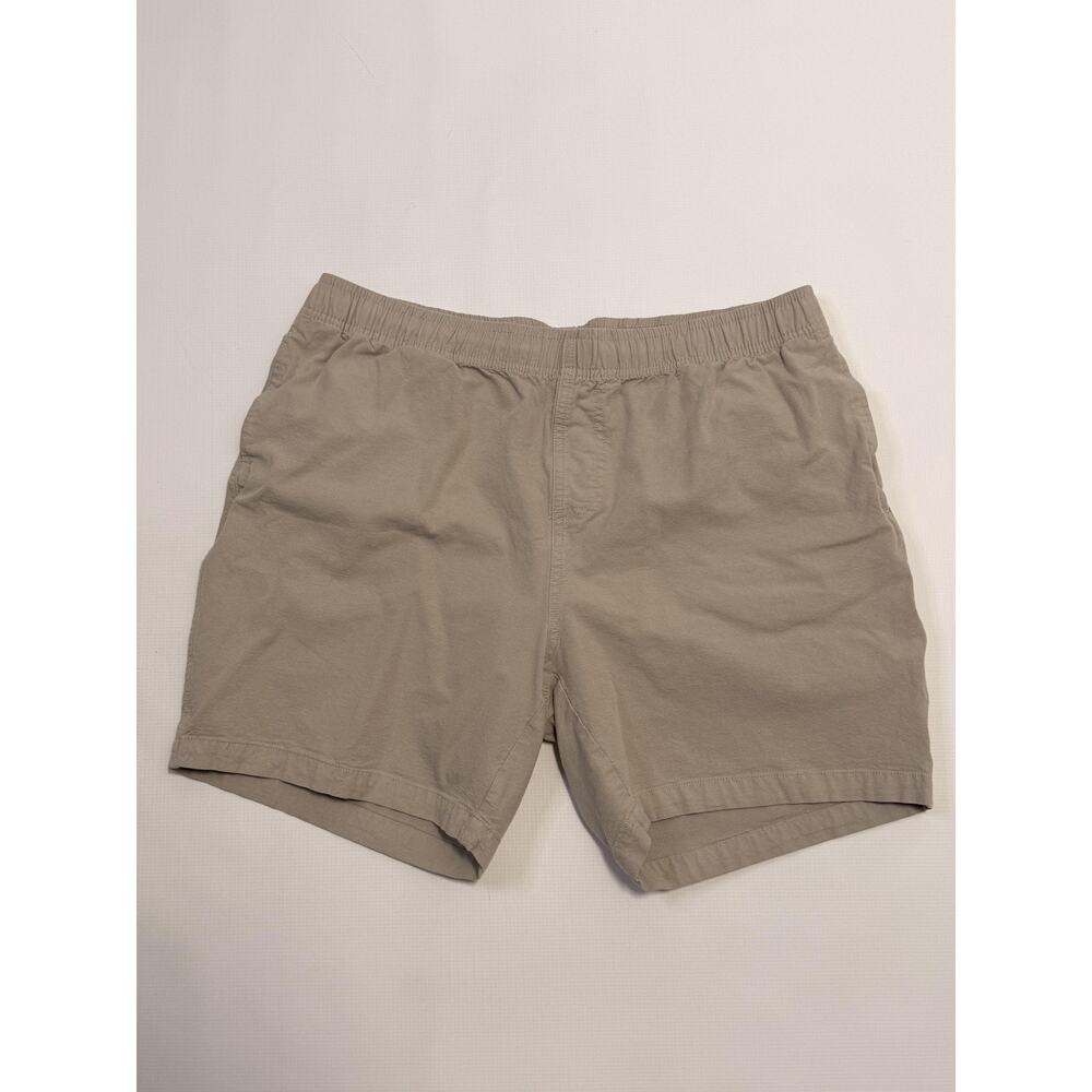 Free Fly Shorts Mens XL Beige Chino 7 Inseam Elastic Waist Stretch Casual